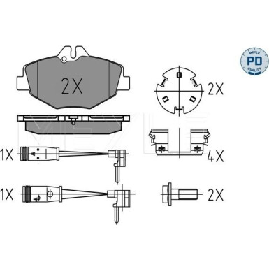 Meyle | Bremsbelagsatz, Scheibenbremse | 025 237 4320-1/PD