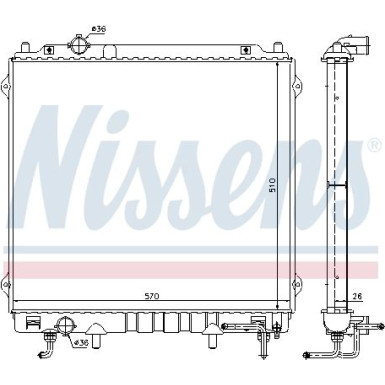 Nissens | Kühler, Motorkühlung | 67482