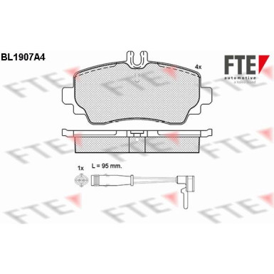 FTE | Bremsbelagsatz, Scheibenbremse | 9010496