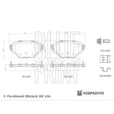 Blue Print | Bremsbelagsatz, Scheibenbremse | ADBP420105