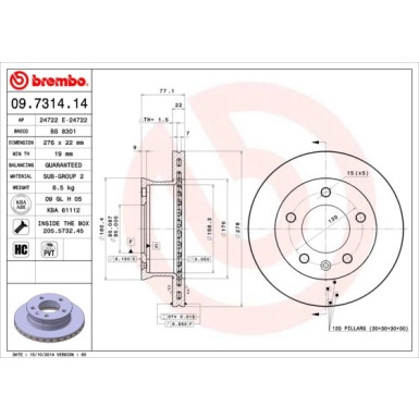 Brembo | Bremsscheibe | 09.7314.14