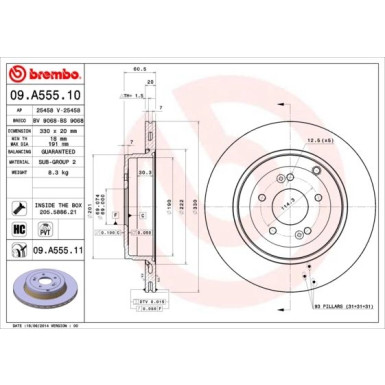 Brembo | Bremsscheibe | 09.A555.11