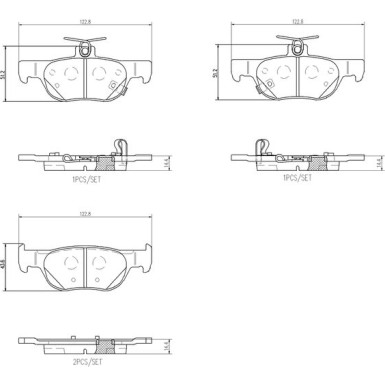 Brembo | Bremsbelagsatz, Scheibenbremse | P 49 064