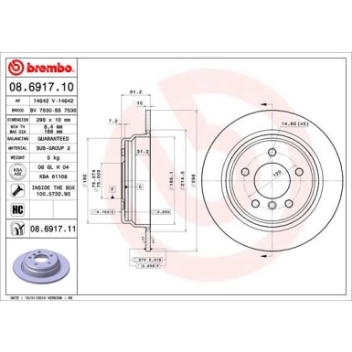 Brembo | Bremsscheibe | 08.6917.11