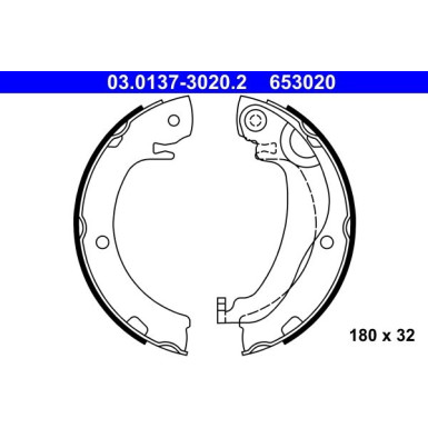 ATE | Bremsbackensatz, Feststellbremse | 03.0137-3020.2