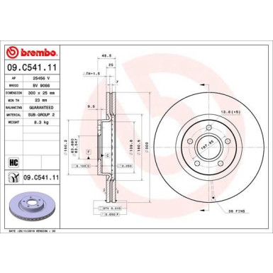 Brembo | Bremsscheibe | 09.C541.11