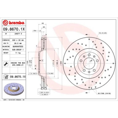 Brembo | Bremsscheibe | 09.8670.1X