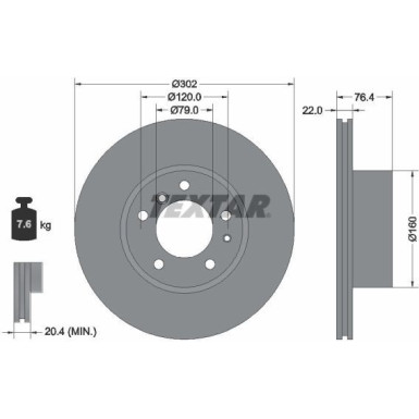 Textar | Bremsscheibe | 92042203