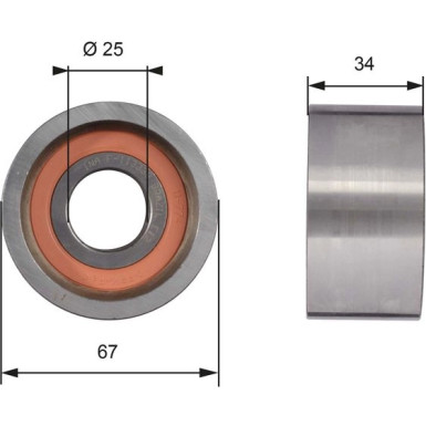 Gates | Umlenk-/Führungsrolle, Zahnriemen | T41178