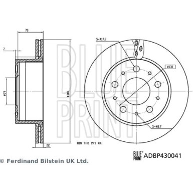 Blue Print | Bremsscheibe | ADBP430041