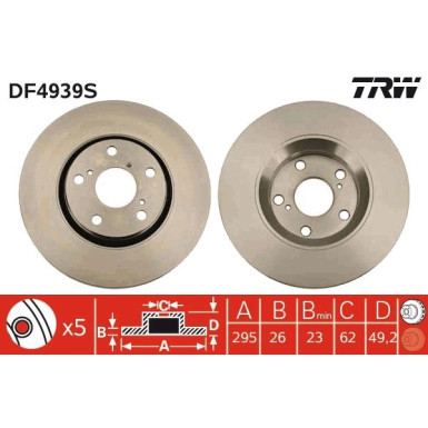 TRW | Bremsscheibe | DF4939S