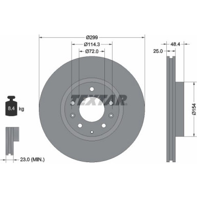 Textar | Bremsscheibe | 92180703