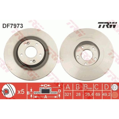 TRW | Bremsscheibe | DF7973