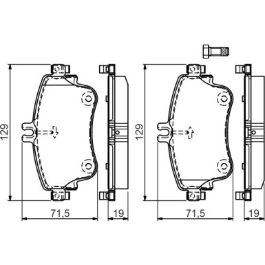 BOSCH | Bremsbelagsatz, Scheibenbremse | 0 986 494 663