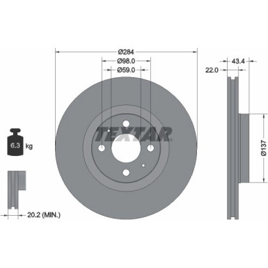 Textar | Bremsscheibe | 92053503