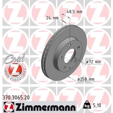 Zimmermann | Bremsscheibe | 370.3065.20