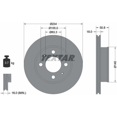 Textar | Bremsscheibe | 92146803