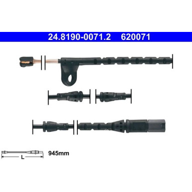 ATE | Warnkontakt, Bremsbelagverschleiß | 24.8190-0071.2