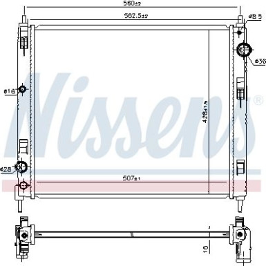 Nissens | Kühler, Motorkühlung | 606119