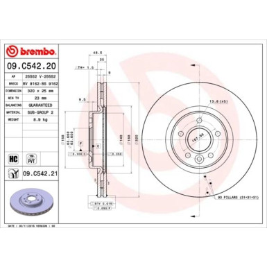 Brembo | Bremsscheibe | 09.C542.21