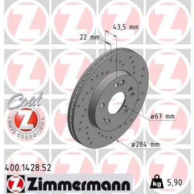 Zimmermann | Bremsscheibe | 400.1428.52