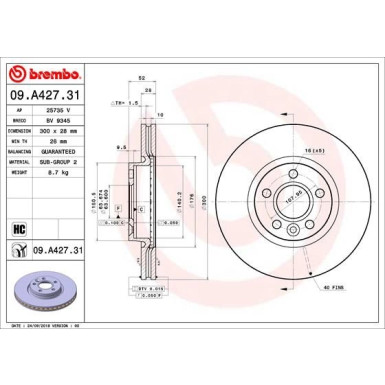 Brembo | Bremsscheibe | 09.A427.31