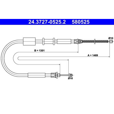 ATE | Seilzug, Feststellbremse | 24.3727-0525.2