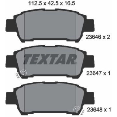 Textar | Bremsbelagsatz, Scheibenbremse | 2364601