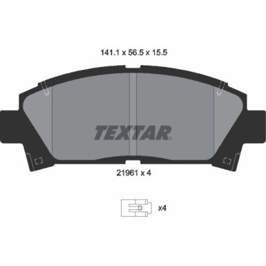 Textar | Bremsbelagsatz, Scheibenbremse | 2196102