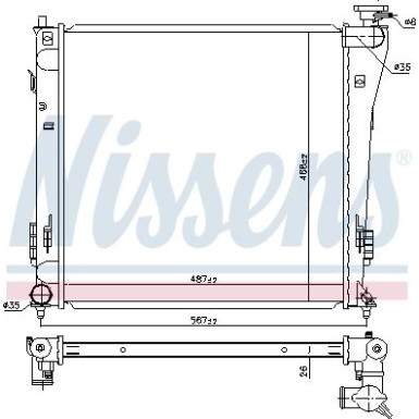 Nissens | Kühler, Motorkühlung | 67551