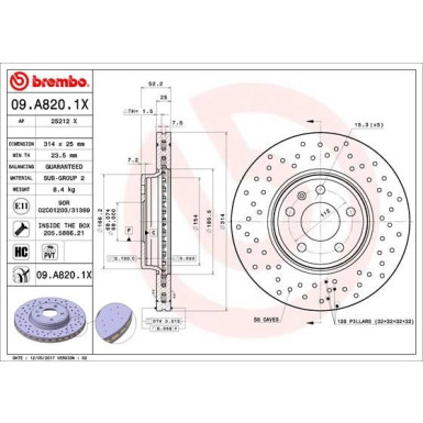 Brembo | Bremsscheibe | 09.A820.1X