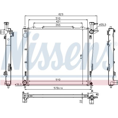 Nissens | Kühler, Motorkühlung | 66782