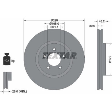 Textar | Bremsscheibe | 92173505