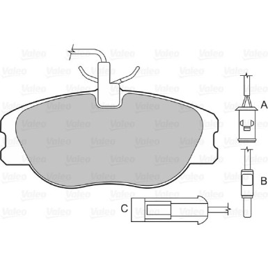 Valeo | Bremsbelagsatz, Scheibenbremse | 598006