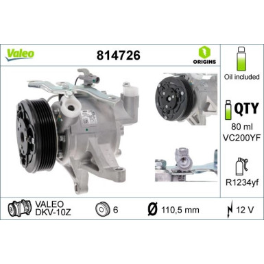 Valeo | Kompressor, Klimaanlage | 814726