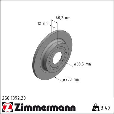 Zimmermann | Bremsscheibe | 250.1392.20