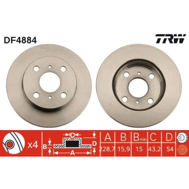 TRW | Bremsscheibe | DF4884