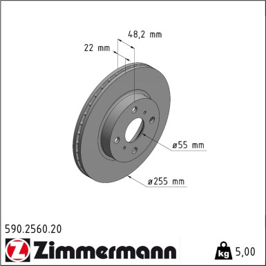 Zimmermann | Bremsscheibe | 590.2560.20