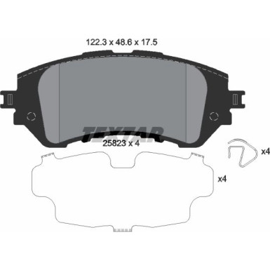 Textar | Bremsbelagsatz, Scheibenbremse | 2582301