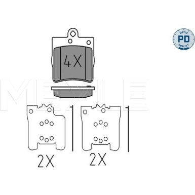 Meyle | Bremsbelagsatz, Scheibenbremse | 025 219 1915/PD