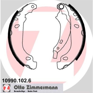 Zimmermann | Bremsbackensatz | 10990.102.6