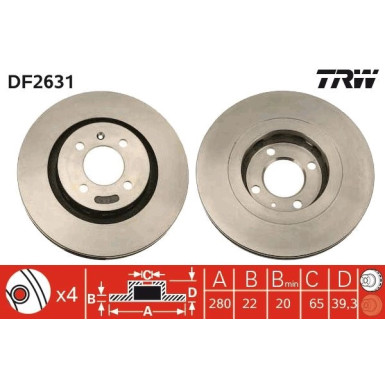 TRW | Bremsscheibe | DF2631