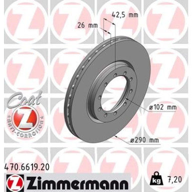 Zimmermann | Bremsscheibe | 470.6619.20