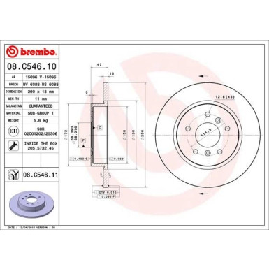 Brembo | Bremsscheibe | 08.C546.11