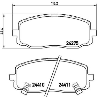 Brembo | Bremsbelagsatz, Scheibenbremse | P 30 032