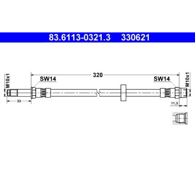 ATE | Bremsschlauch | 83.6113-0321.3