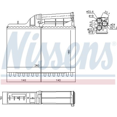 Nissens | Wärmetauscher, Innenraumheizung | 70502