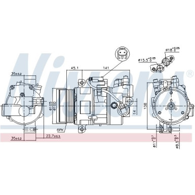 Nissens | Kompressor, Klimaanlage | 89043