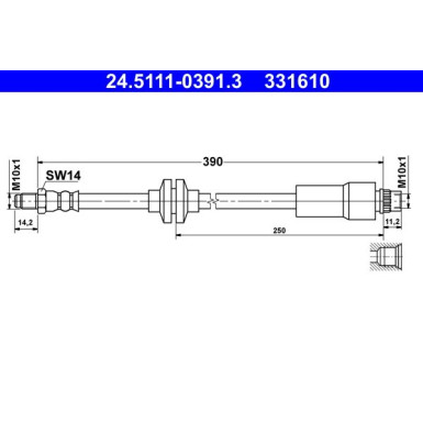 ATE | Bremsschlauch | 24.5111-0391.3