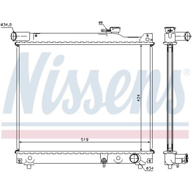 Nissens | Kühler, Motorkühlung | 64165